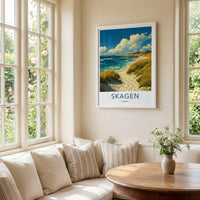 Skagen Poster - Denmark Travel Art - Sandy Beach Pathway Wall Decor