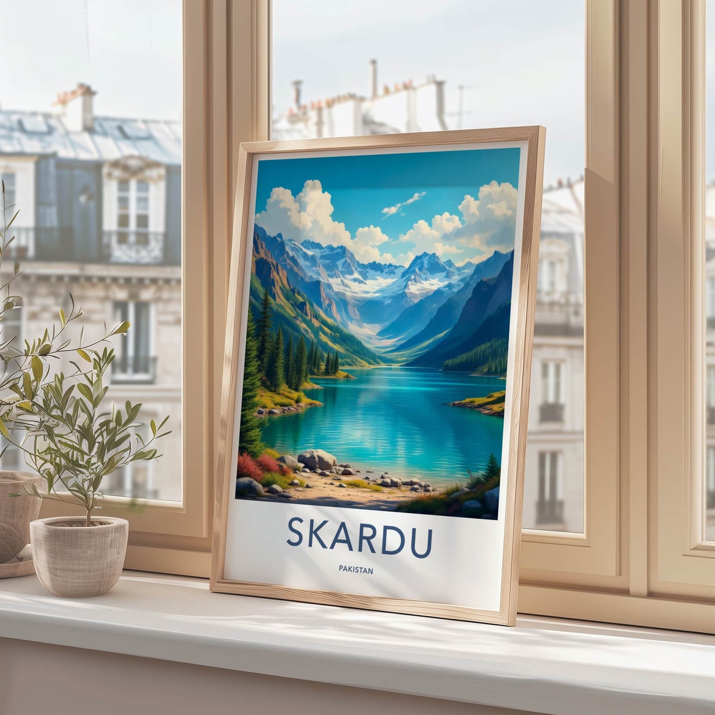 Skardu Poster - Pakistan Travel Art - Mountain Lake View Home Decor
