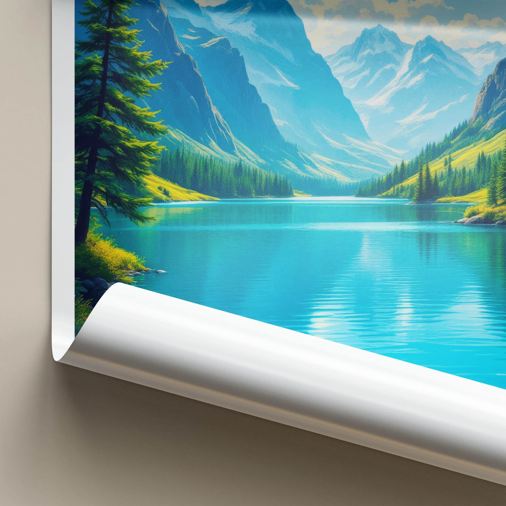 Skardu Poster - Pakistan Travel Art - Pristine Mountain Lake Home Decor
