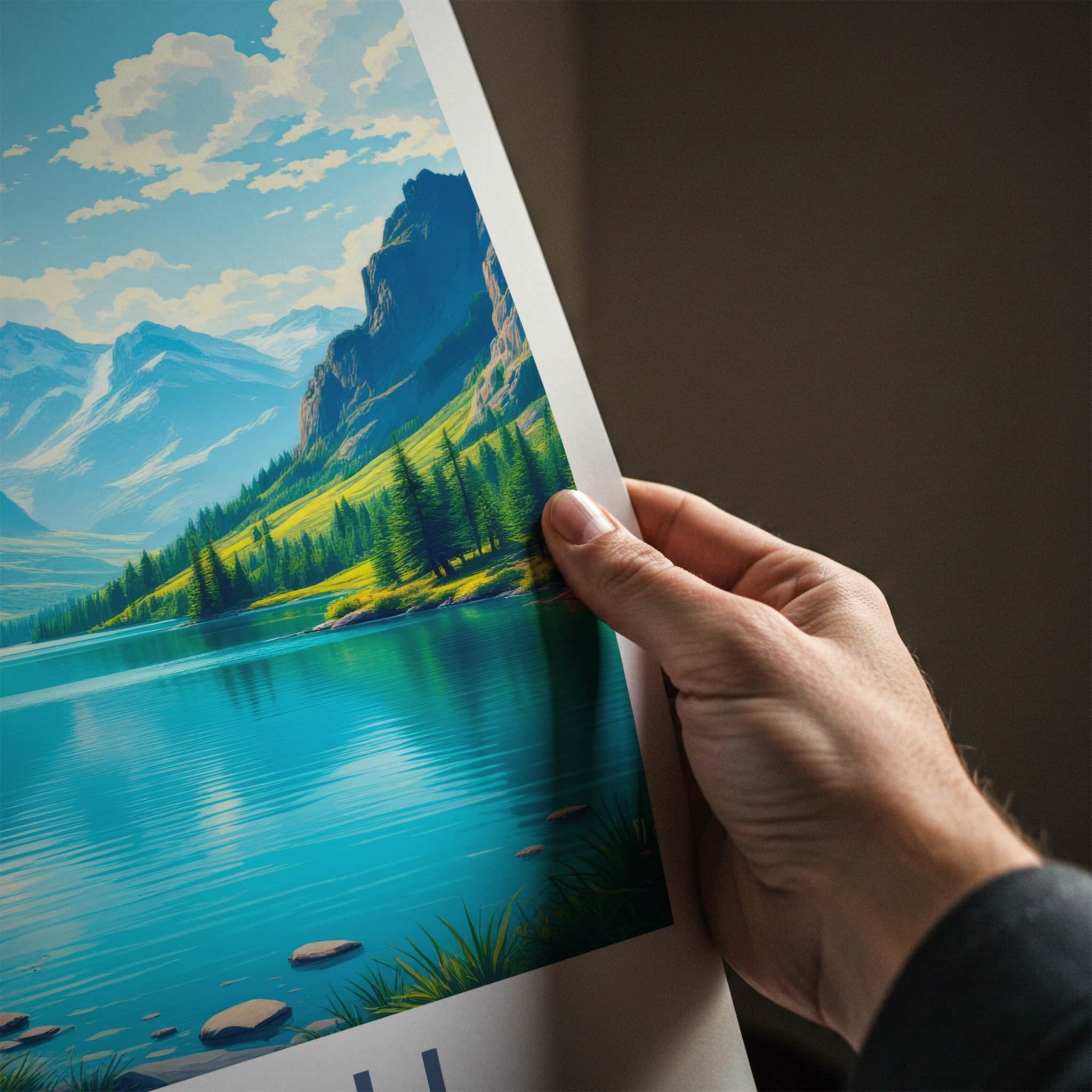 Skardu Poster - Pakistan Travel Art - Pristine Mountain Lake Home Decor