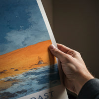 Skeleton Coast Poster - Africa Travel Print - Full Moon Shipwreck Gallery Art