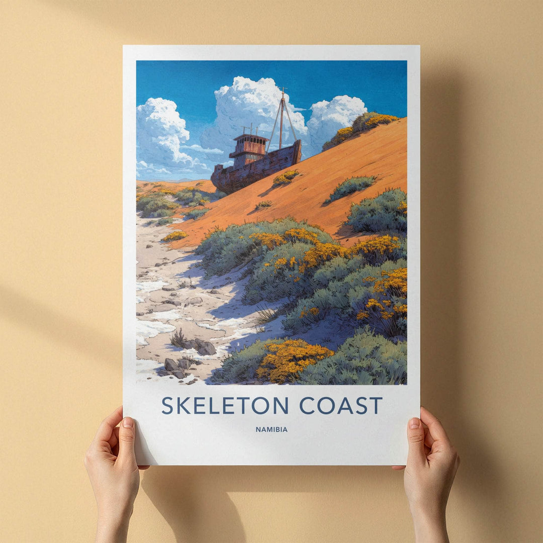 Skeleton Coast Poster - Namibia Fine Art - Shipwrecked Desert Dunes Home Decor