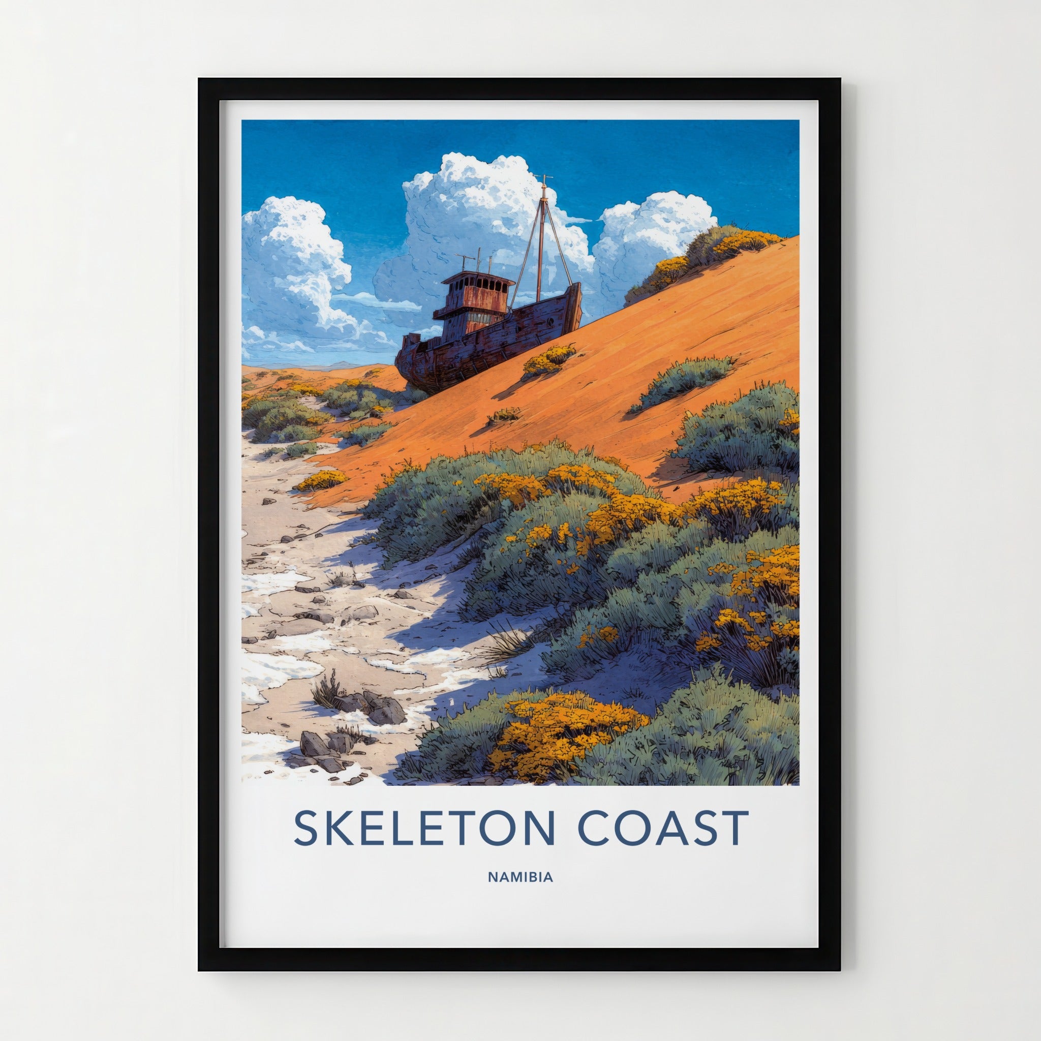Skeleton Coast Poster - Namibia Fine Art - Shipwrecked Desert Dunes Home Decor