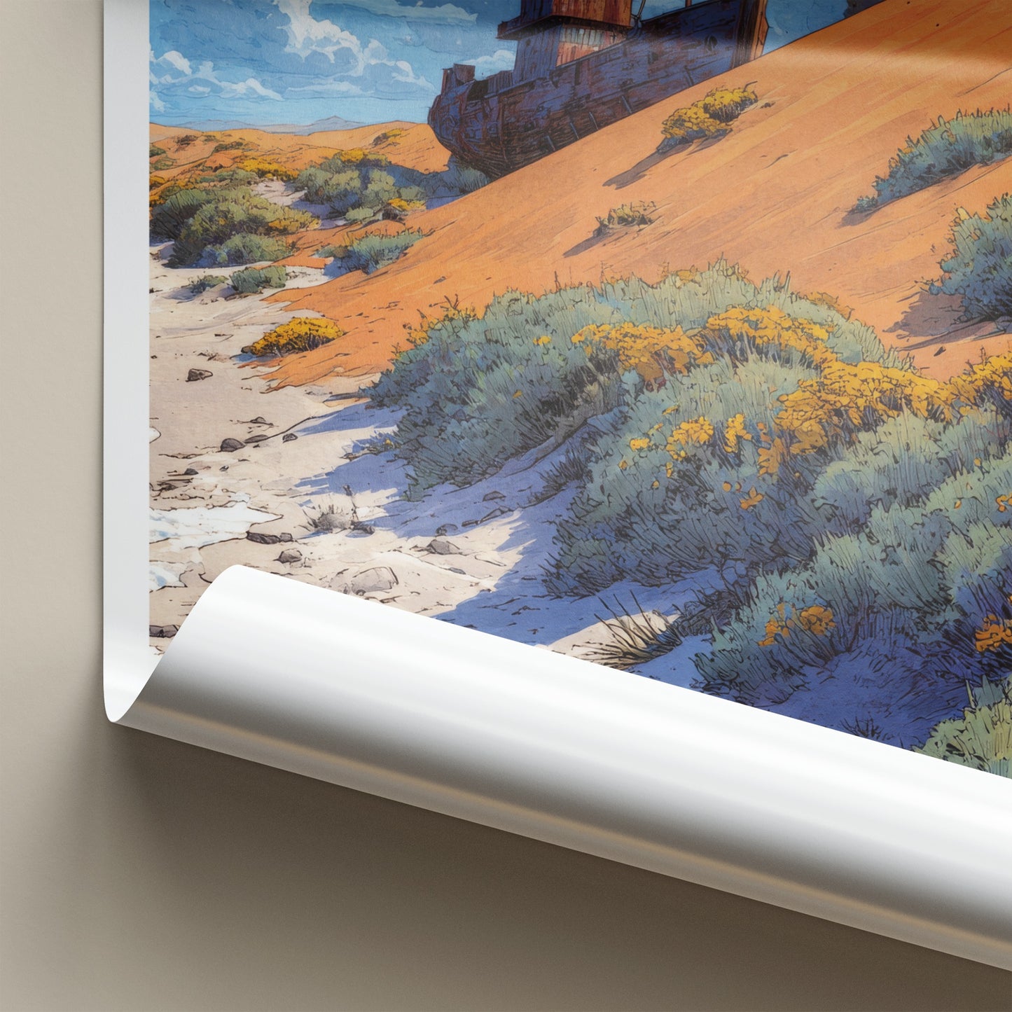Skeleton Coast Poster - Namibia Fine Art - Shipwrecked Desert Dunes Home Decor
