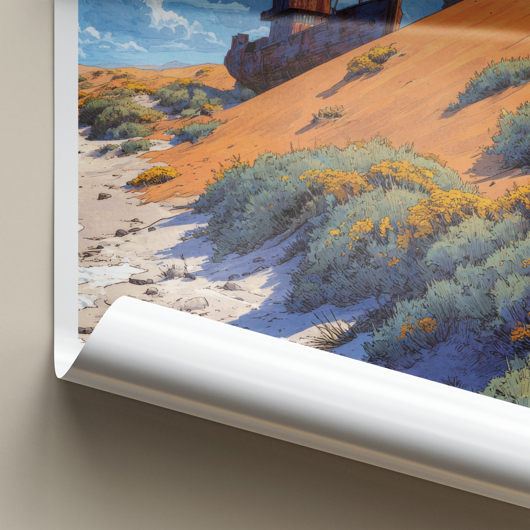 Skeleton Coast Poster - Namibia Fine Art - Shipwrecked Desert Dunes Home Decor
