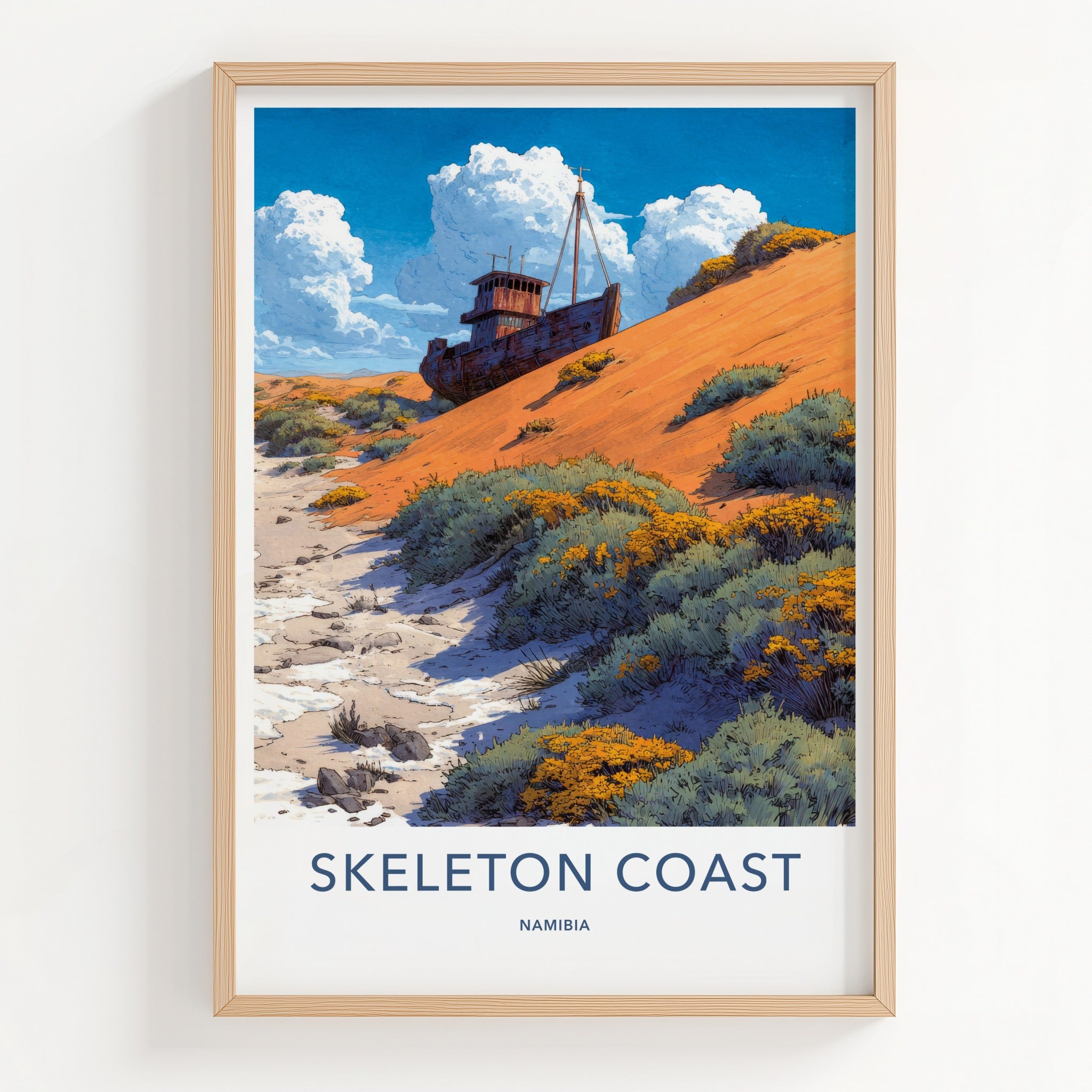 Skeleton Coast Poster - Namibia Fine Art - Shipwrecked Desert Dunes Home Decor