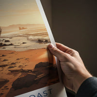 Skeleton Coast Poster - Namibia Travel Art - Beached Boat Rocks Home Decor
