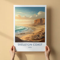 Skeleton Coast Poster - Namibia Travel Art - Desert Coastal Elephants Home Decor