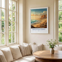 Skeleton Coast Poster - Namibia Travel Art - Desert Coastal Elephants Home Decor