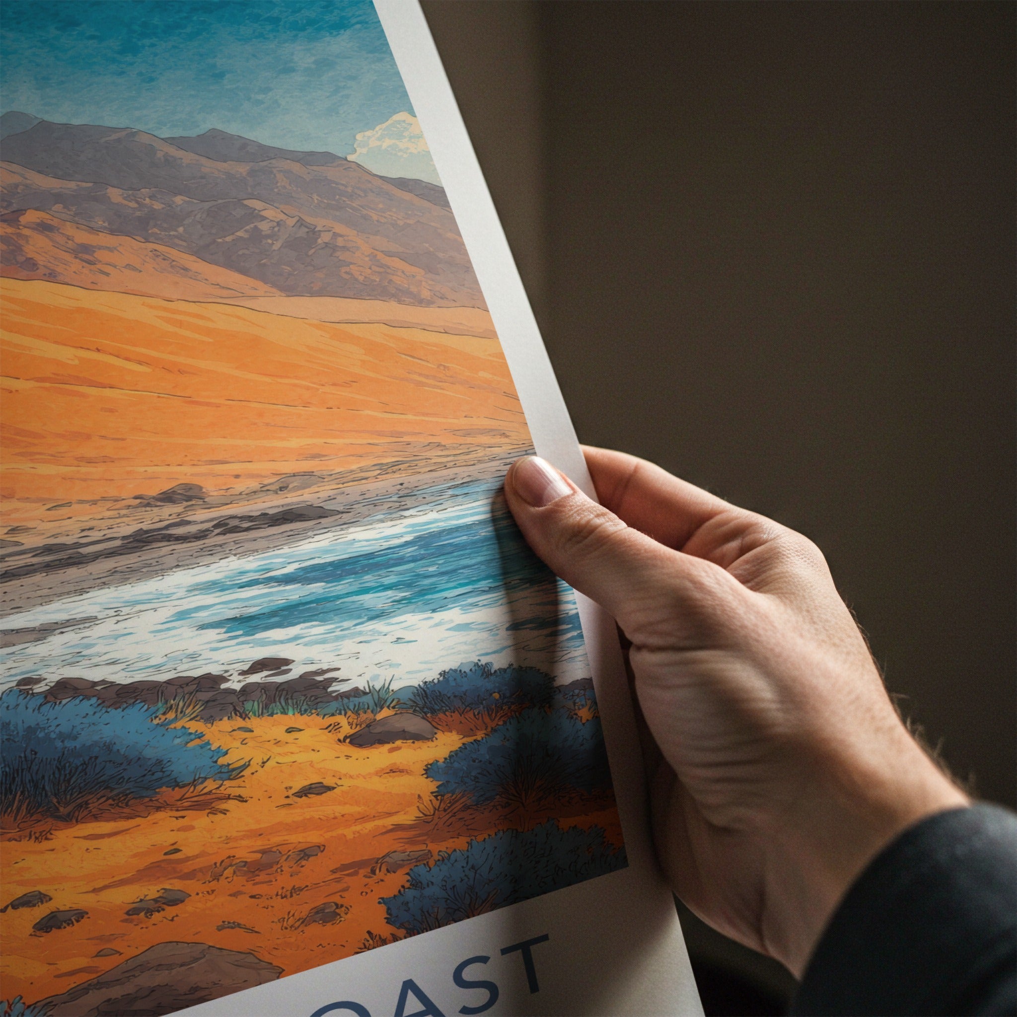 Skeleton Coast Poster - Namibia Travel Art - Rusted Shipwreck Shore Home Decor