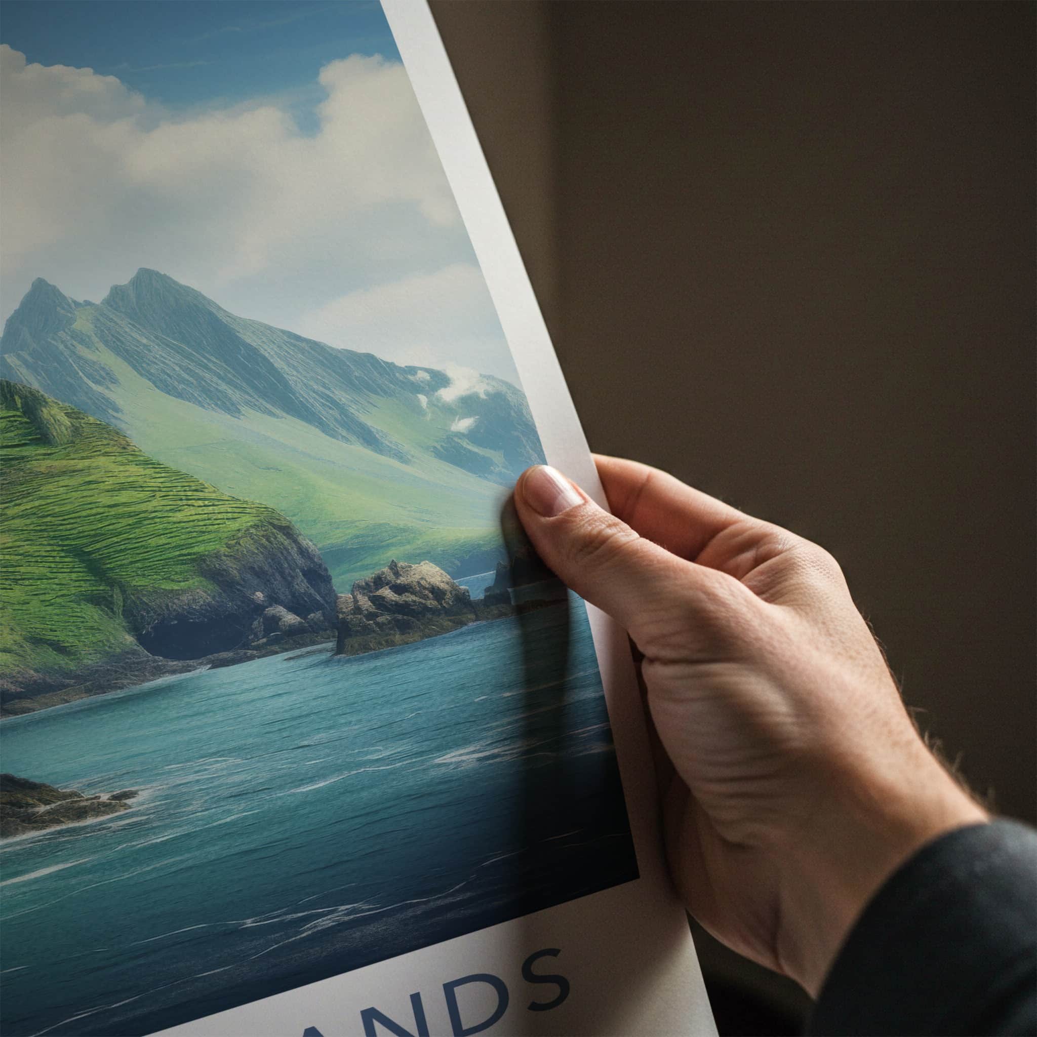 Skellig Islands Poster - Ireland Travel Art - Rugged Island Peaks Home Decor