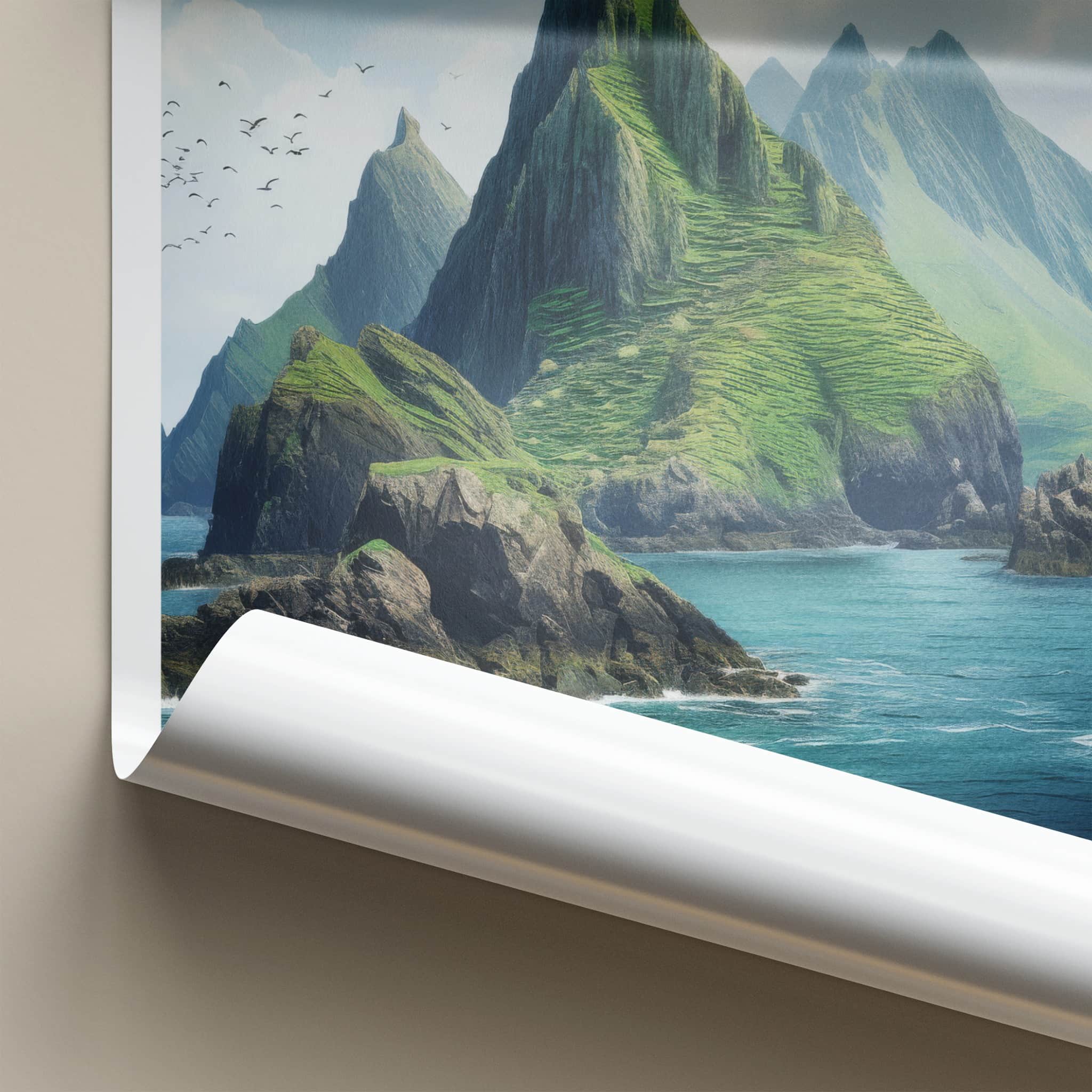 Skellig Islands Poster - Ireland Travel Art - Rugged Island Peaks Home Decor