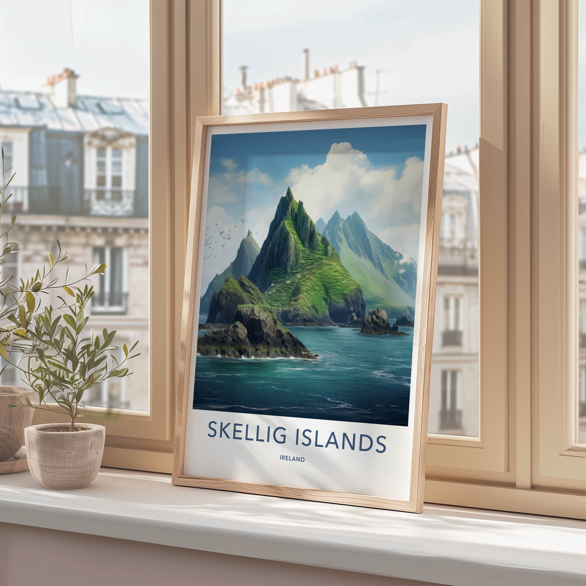 Skellig Islands Poster - Ireland Travel Art - Rugged Island Peaks Home Decor