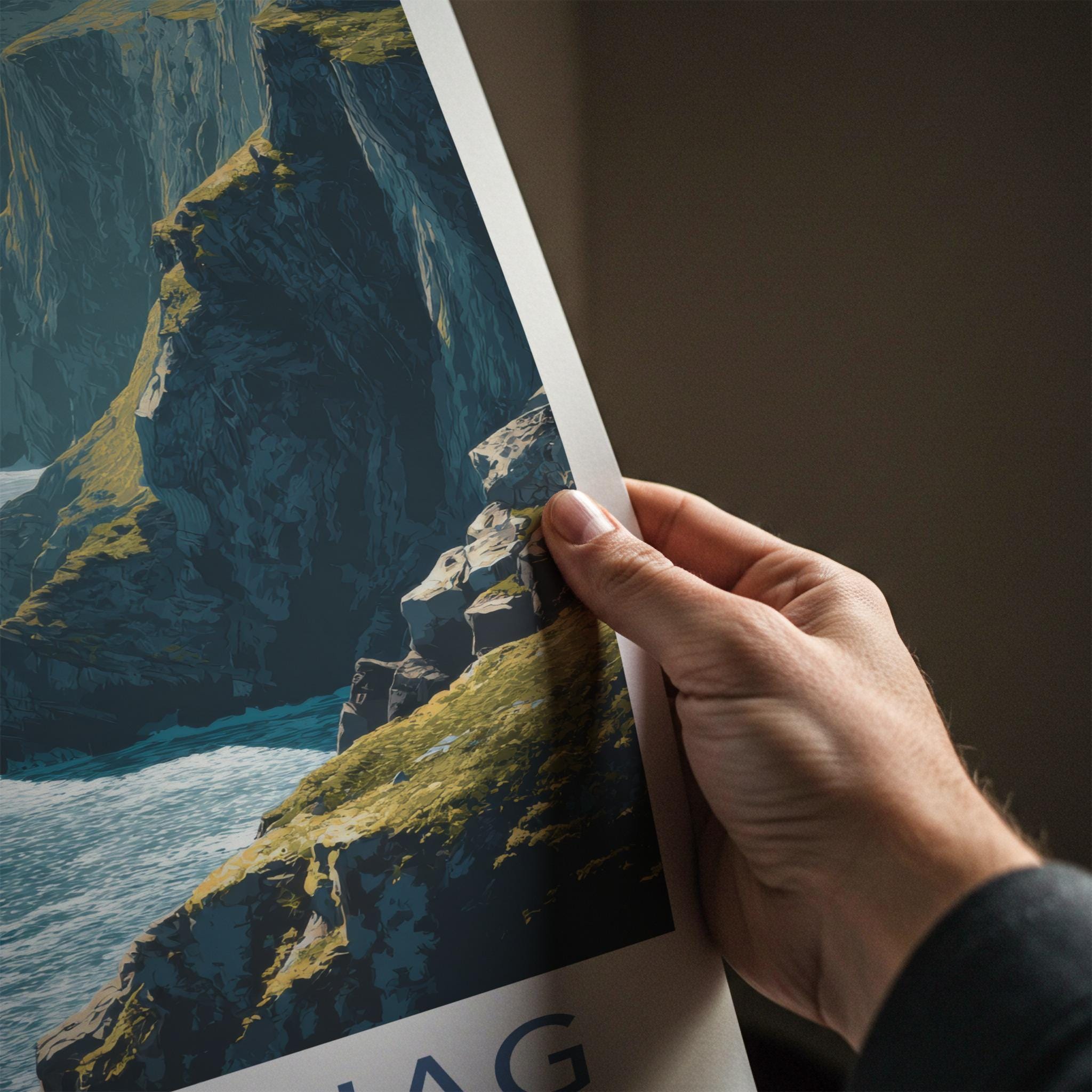 Sliabh Liag Poster - Ireland Travel Art - Majestic Sea Cliffs Wall Decor