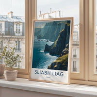 Sliabh Liag Poster - Ireland Travel Art - Majestic Sea Cliffs Wall Decor