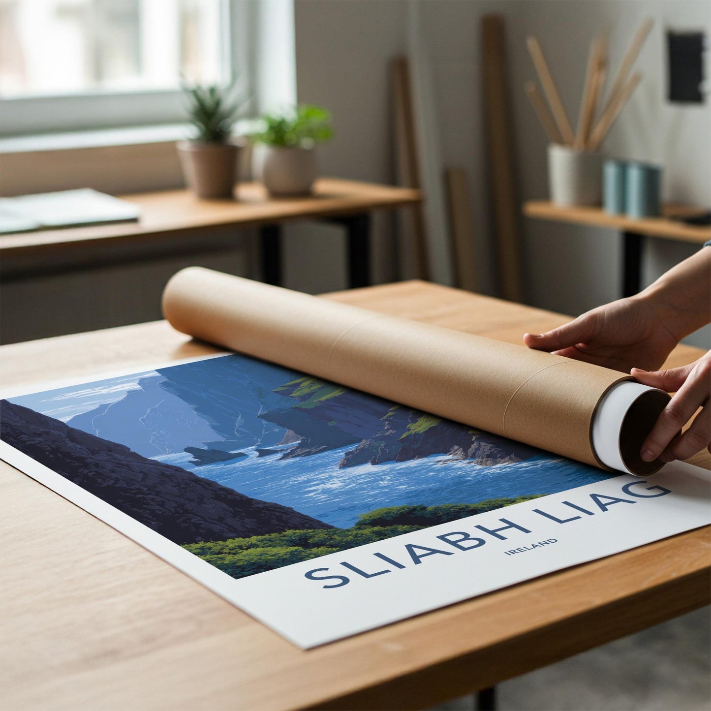Sliabh Liag Poster - Ireland Wall Art - Steep Coastal Water Home Decor