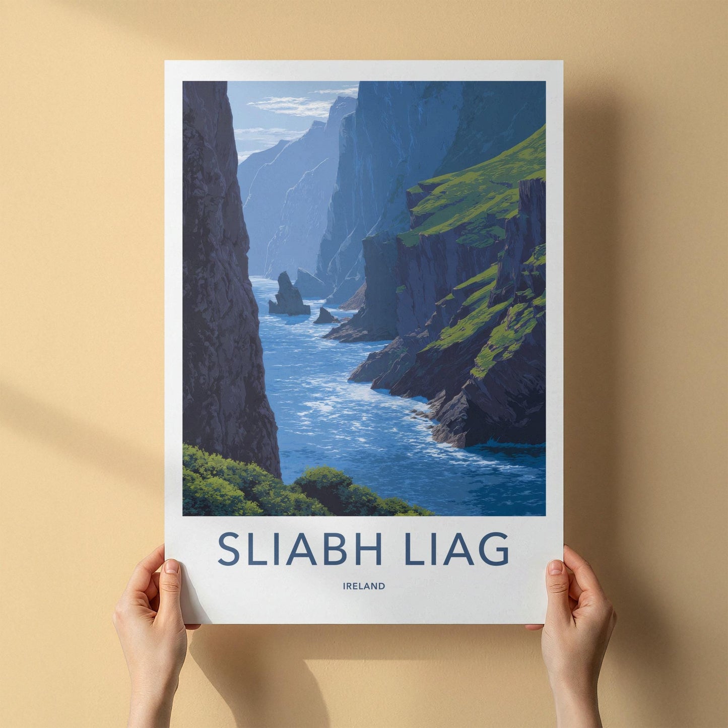 Sliabh Liag Poster - Ireland Wall Art - Steep Coastal Water Home Decor