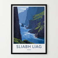 Sliabh Liag Poster - Ireland Wall Art - Steep Coastal Water Home Decor