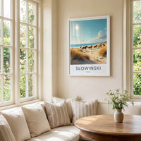 SLOWINSKI Poster - Poland Travel Art - Wild Horses Dunes Wall Decor
