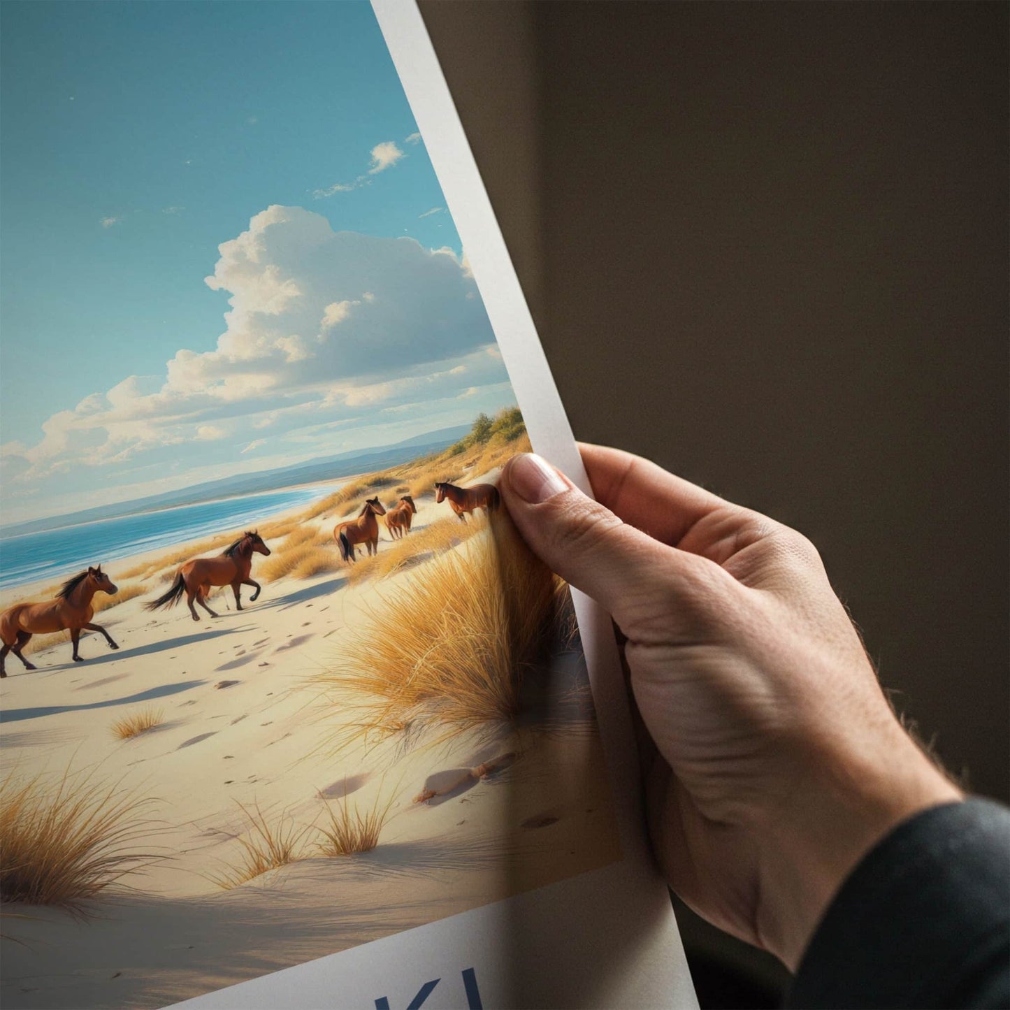 SLOWINSKI Poster - Poland Travel Art - Wild Horses Dunes Wall Decor