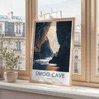 Smoo Cave Poster - Scotland Travel Art - Sunlit Cave Water Home Decor