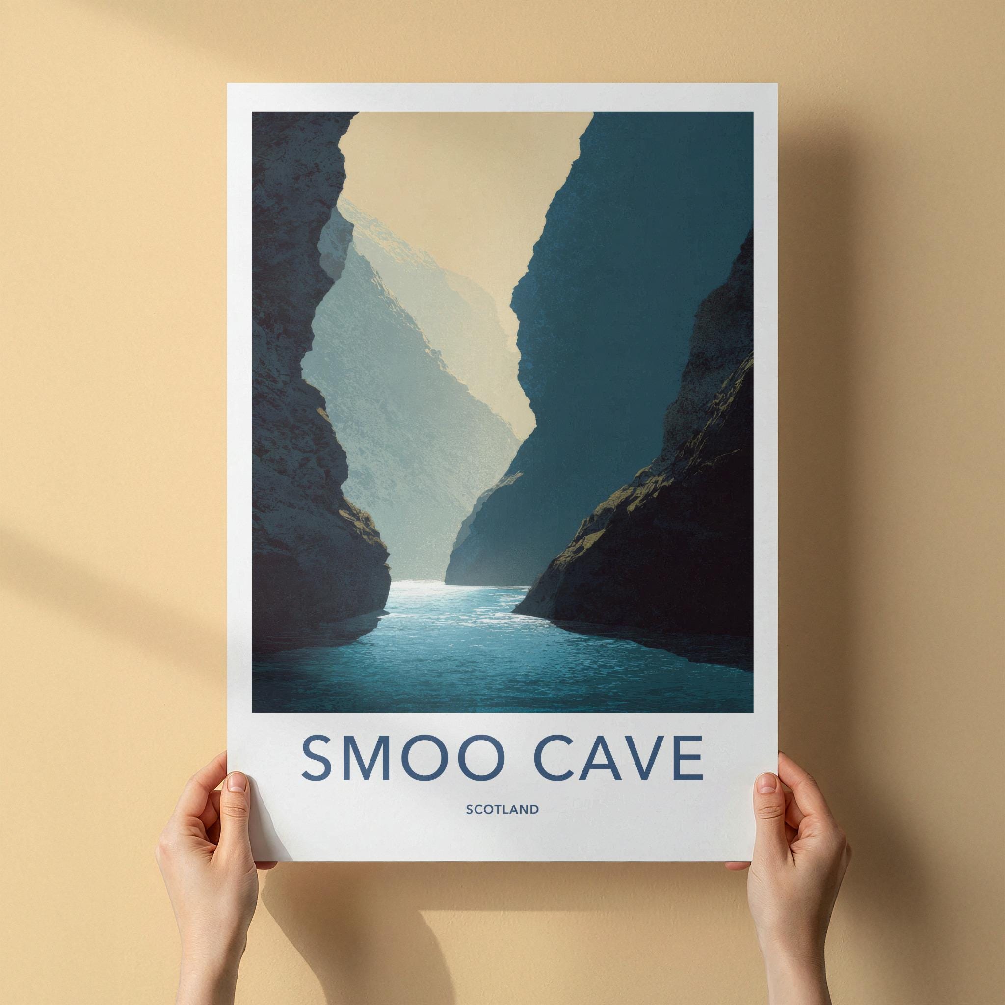 Smoo Cave Poster - Scotland Travel Art - Water Cave Opening Home Decor