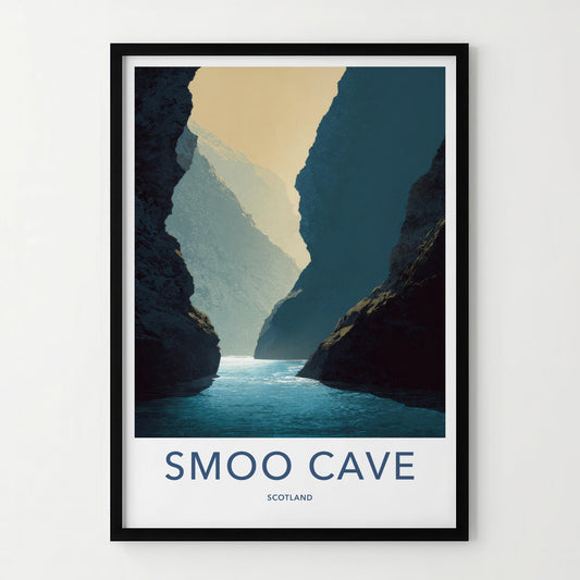 Smoo Cave Poster - Scotland Travel Art - Water Cave Opening Home Decor