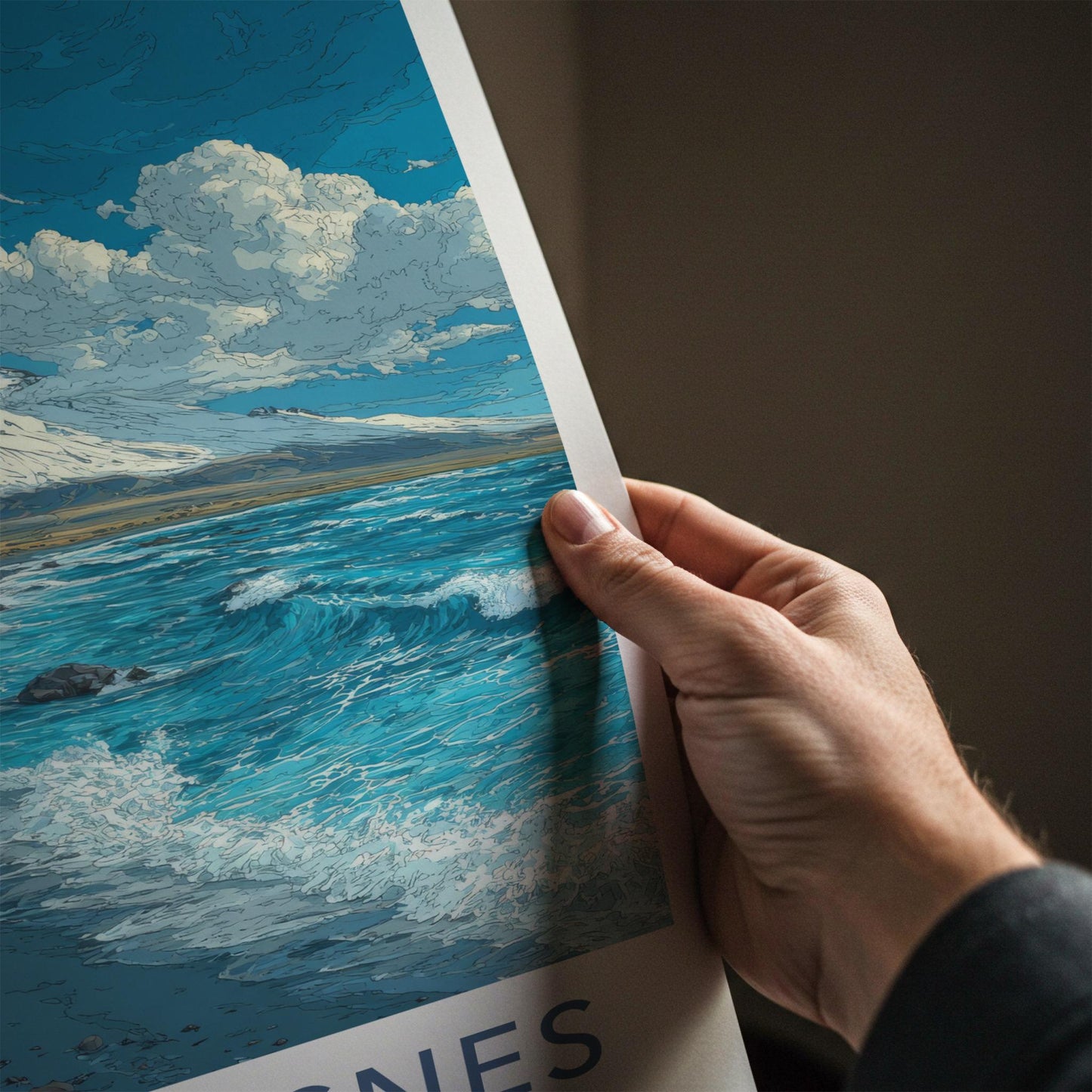 Snaefellsnes Poster - Iceland Art Print - Church Mountain Waves Home Decor