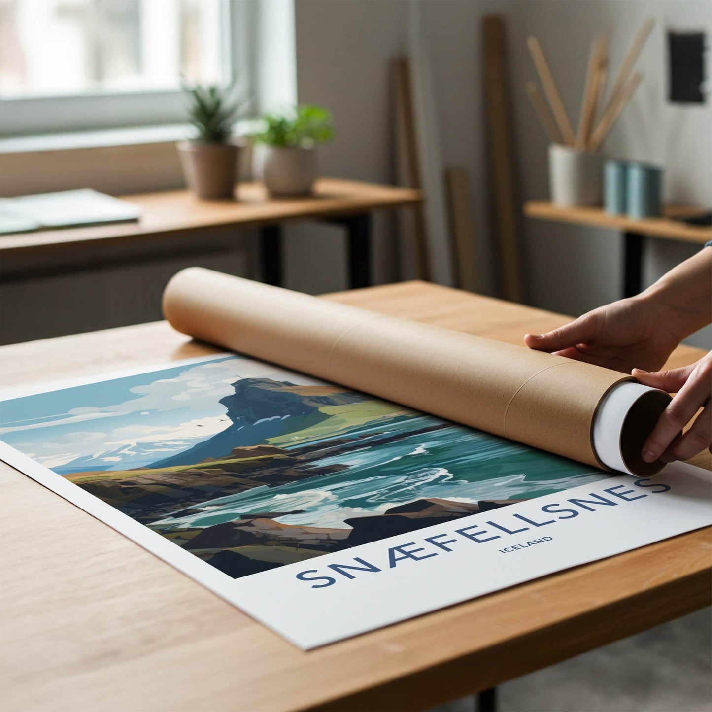 Snaefellsnes Poster - Iceland Travel Art - Coastal Mountain Peak Home Decor