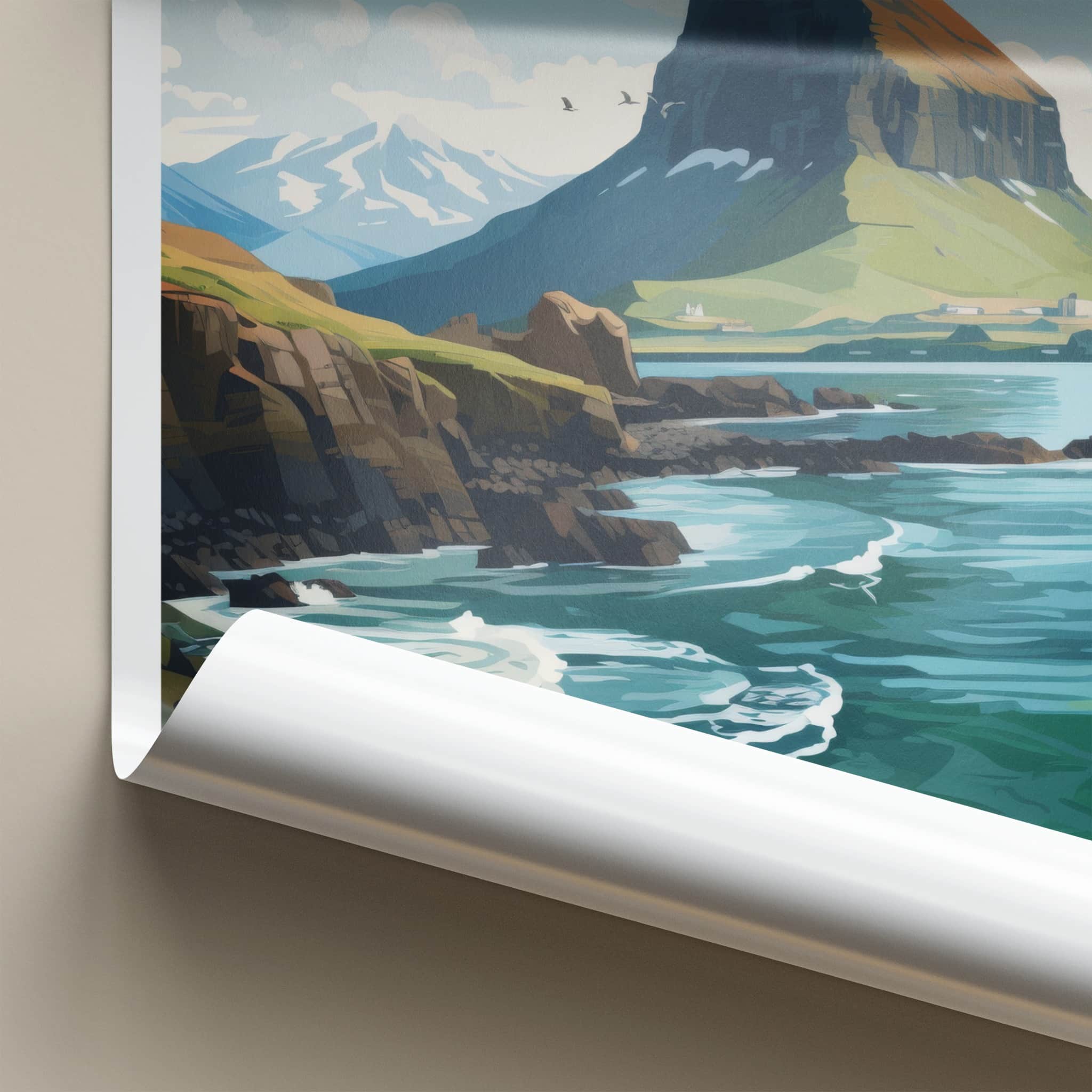 Snaefellsnes Poster - Iceland Travel Art - Coastal Mountain Peak Home Decor