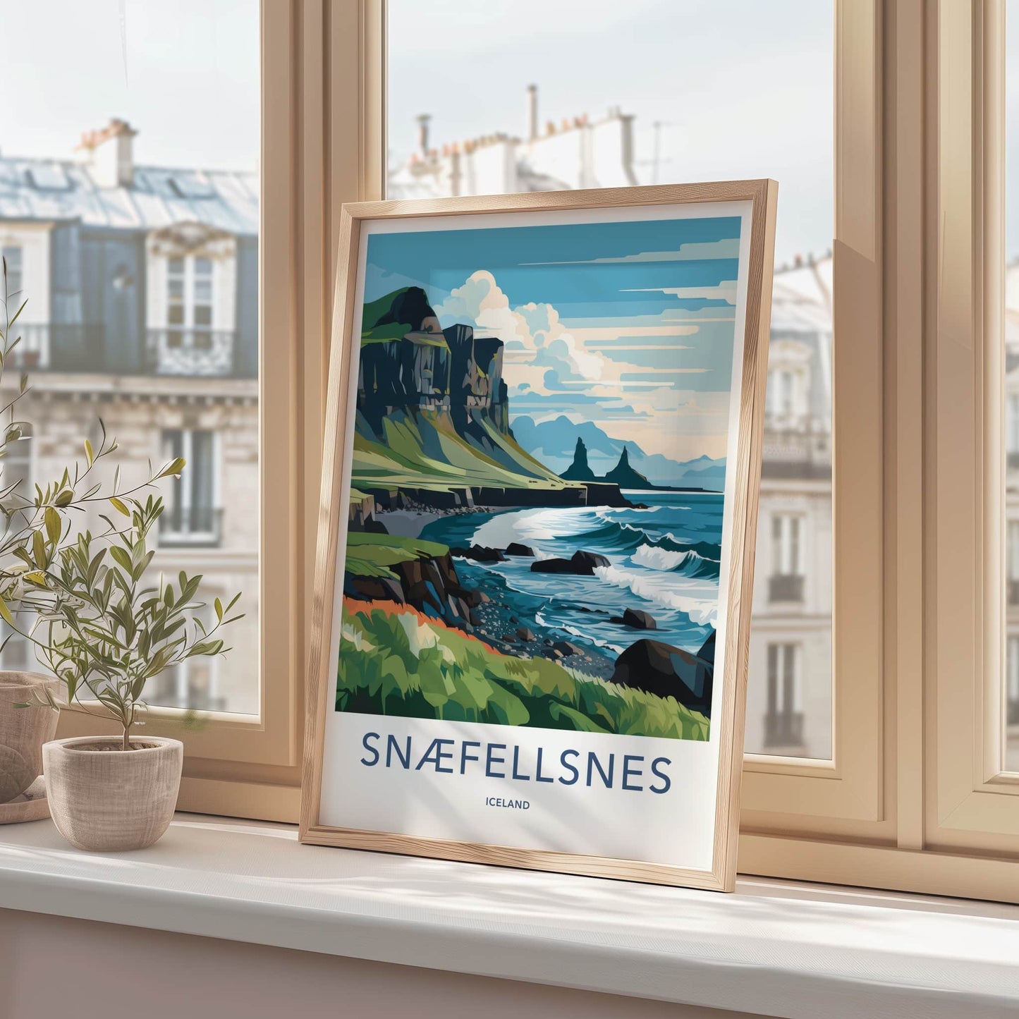 Snaefellsnes Poster - Iceland Travel Print - Rugged Cliff Coast Wall Decor
