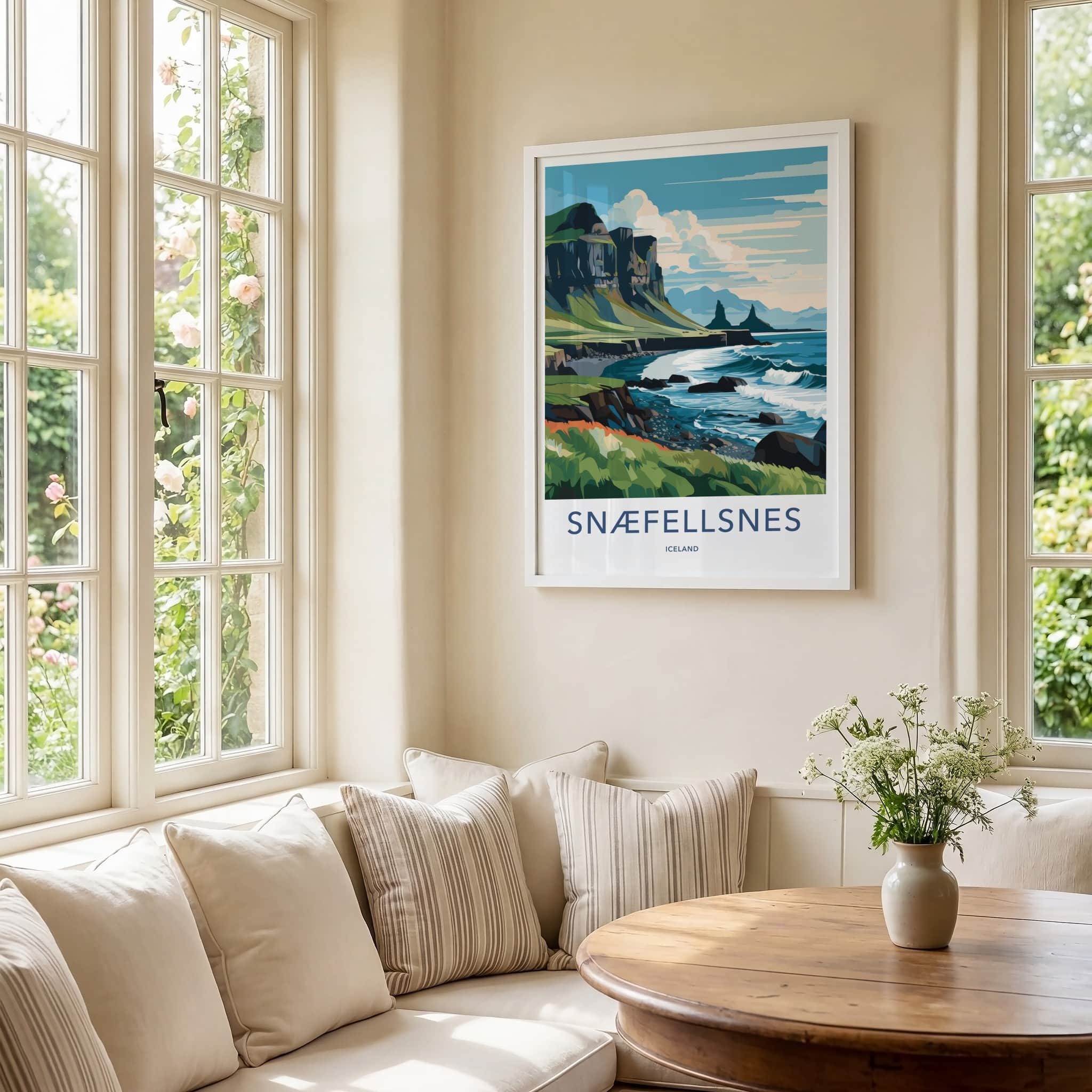 Snaefellsnes Poster - Iceland Travel Print - Rugged Cliff Coast Wall Decor