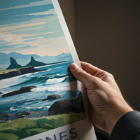 Snaefellsnes Poster - Iceland Travel Print - Rugged Cliff Coast Wall Decor