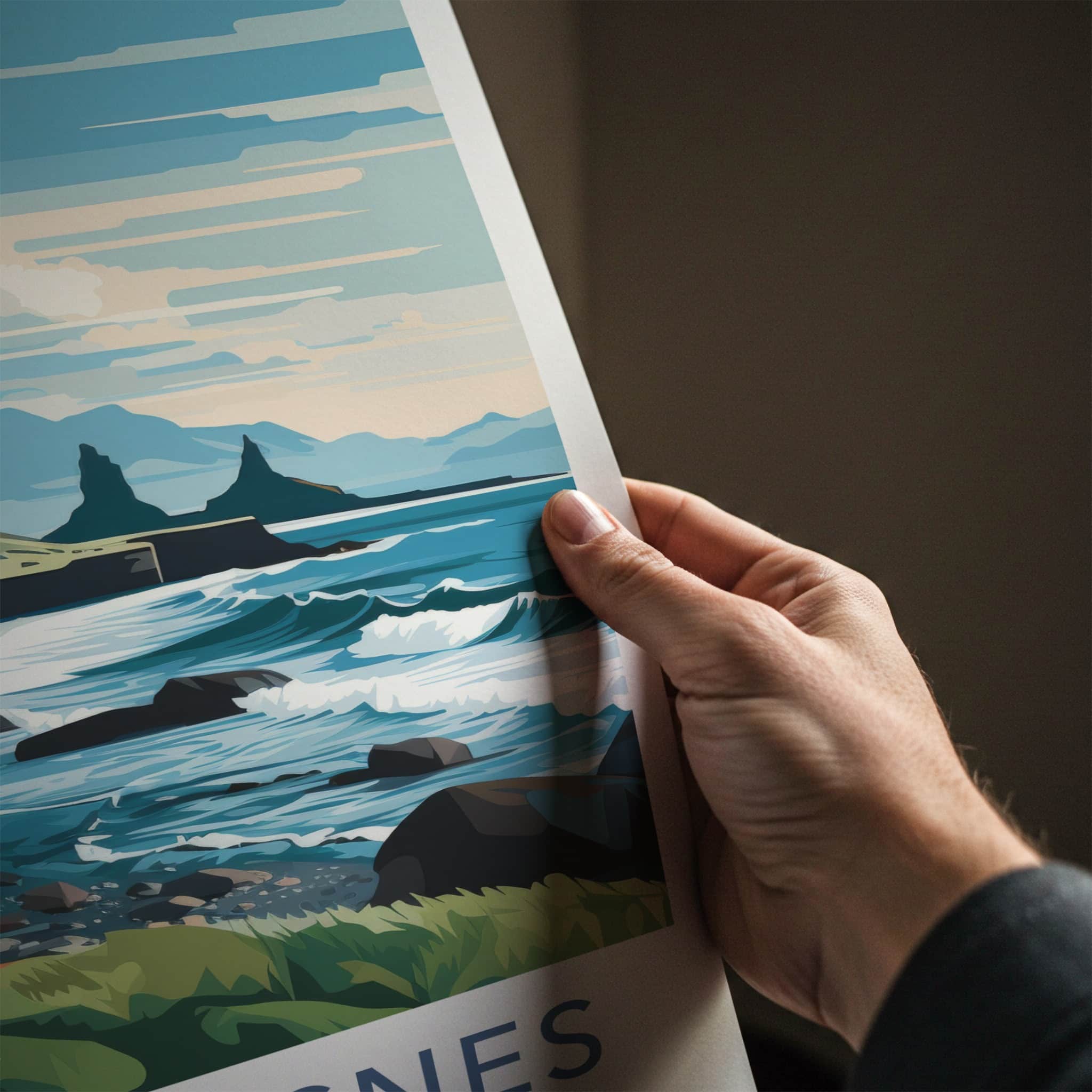 Snaefellsnes Poster - Iceland Travel Print - Rugged Cliff Coast Wall Decor
