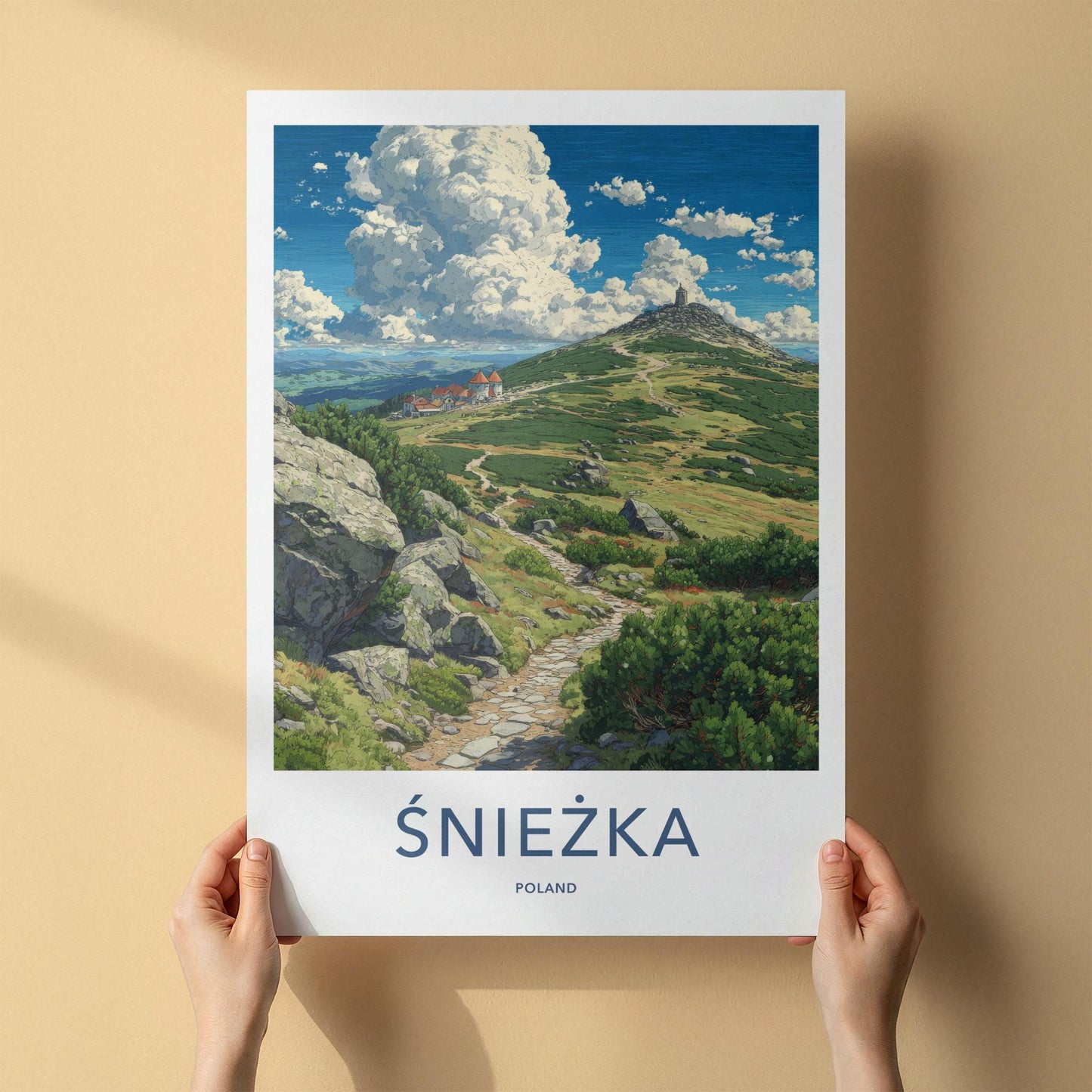 Sniezka Poster - Poland Travel Art - Mountain Peak Trail Home Decor