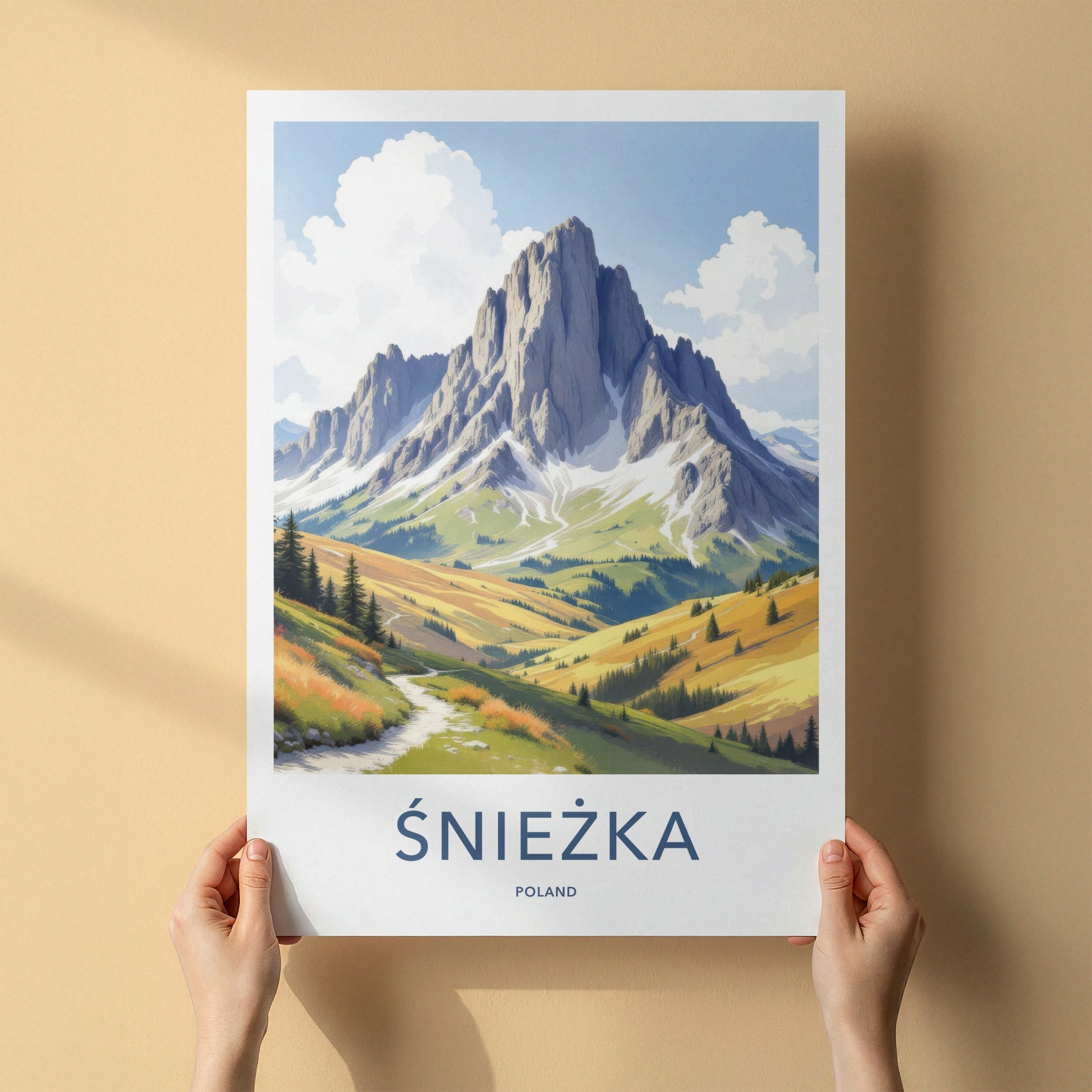 Sniezka Poster - Poland Travel Art - Mountain Valley Path Home Decor