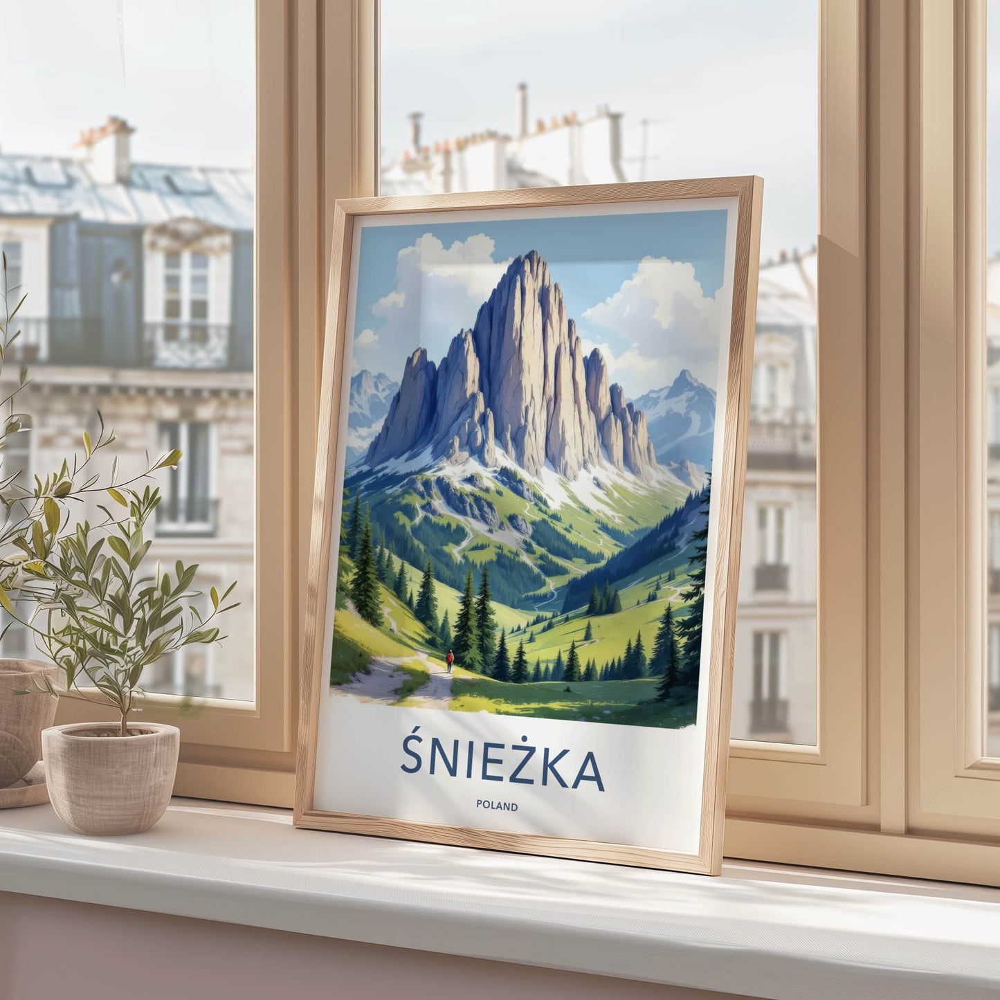 Sniezka Poster - Poland Travel Art - Towering Mountain Valley Home Decor