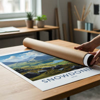 Snowdonia Poster - Wales Travel Art - Mountain Lake Valley Home Decor