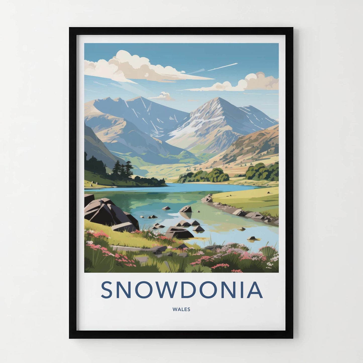 Snowdonia Poster - Wales Travel Art - Scenic Mountain Landscape Home Decor