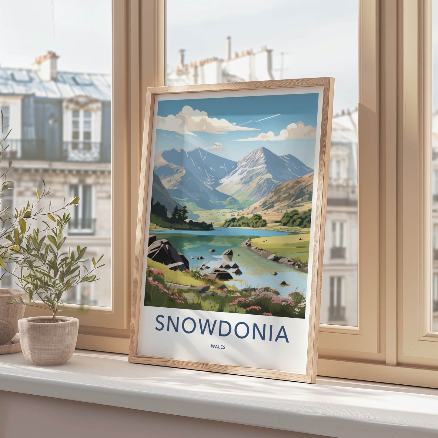 Snowdonia Poster - Wales Travel Art - Scenic Mountain Landscape Home Decor