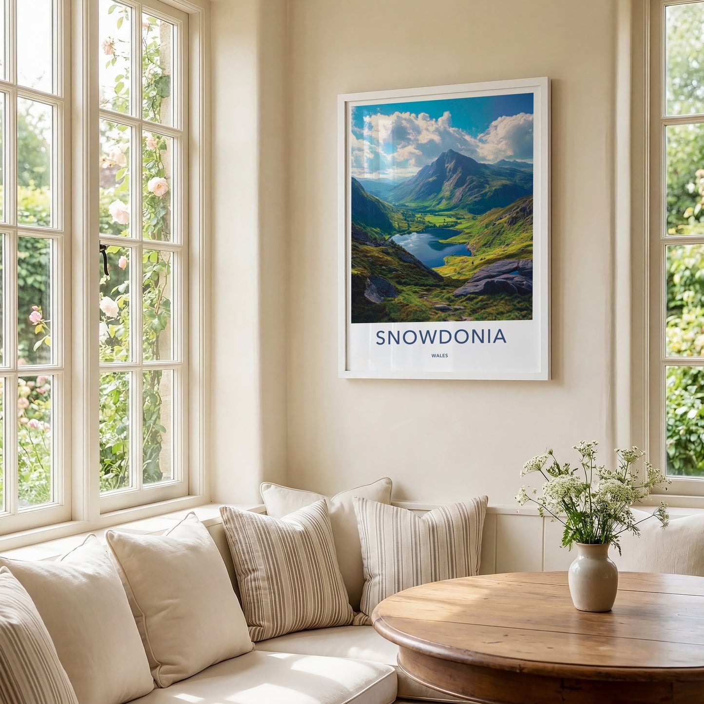 Snowdonia Poster - Wales Travel Art - Serene Mountain Lake Home Decor