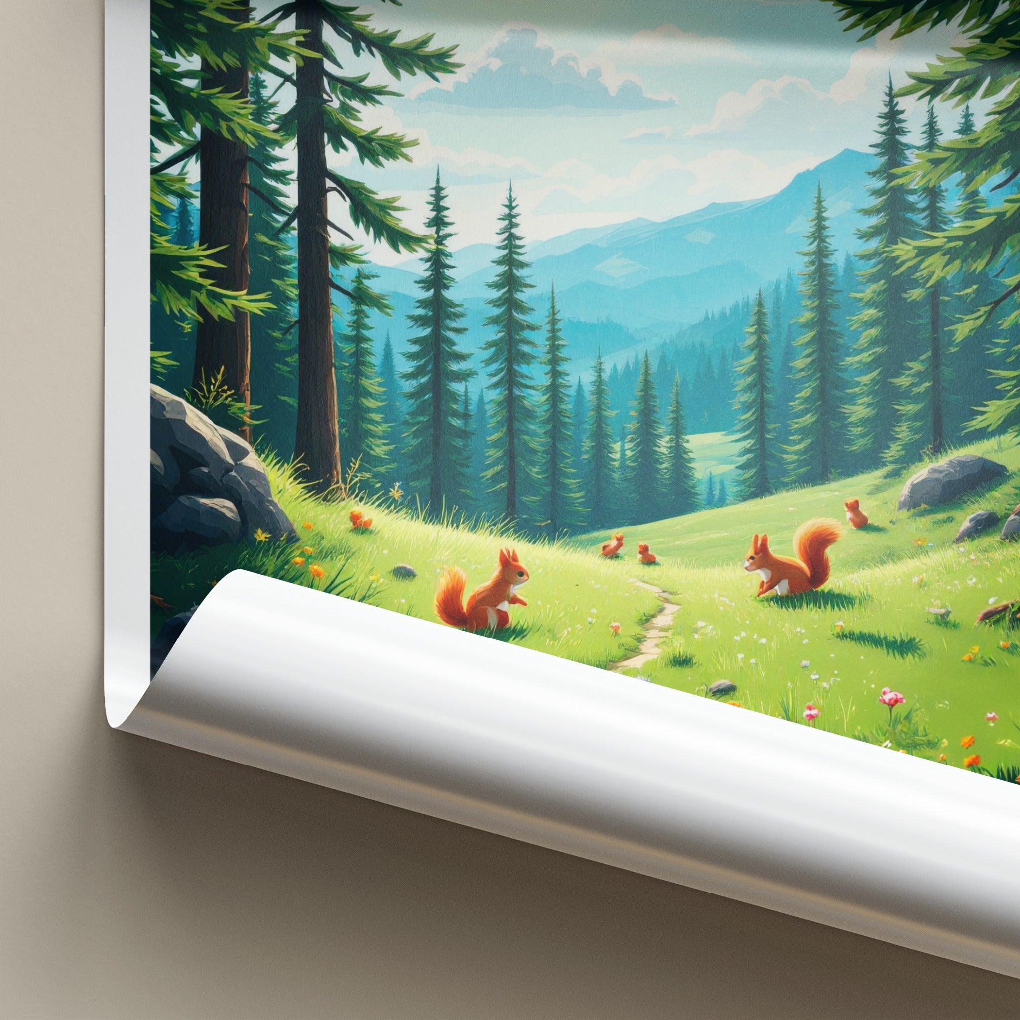 Snowdonia Poster - Wales Travel Art - Sunny Forest Path Home Decor