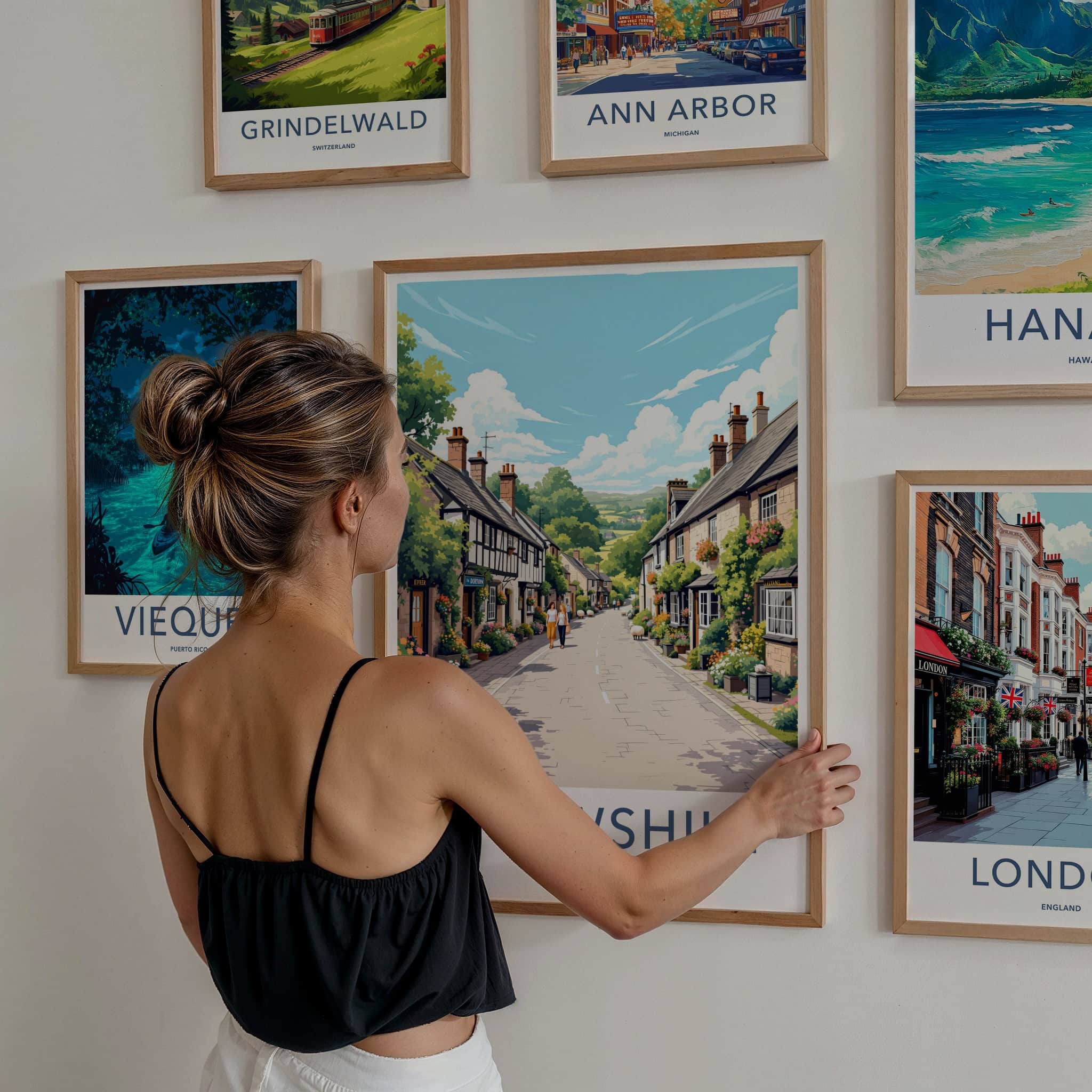 Snowshill Poster - England Travel Art - Charming Village Street Wall Decor
