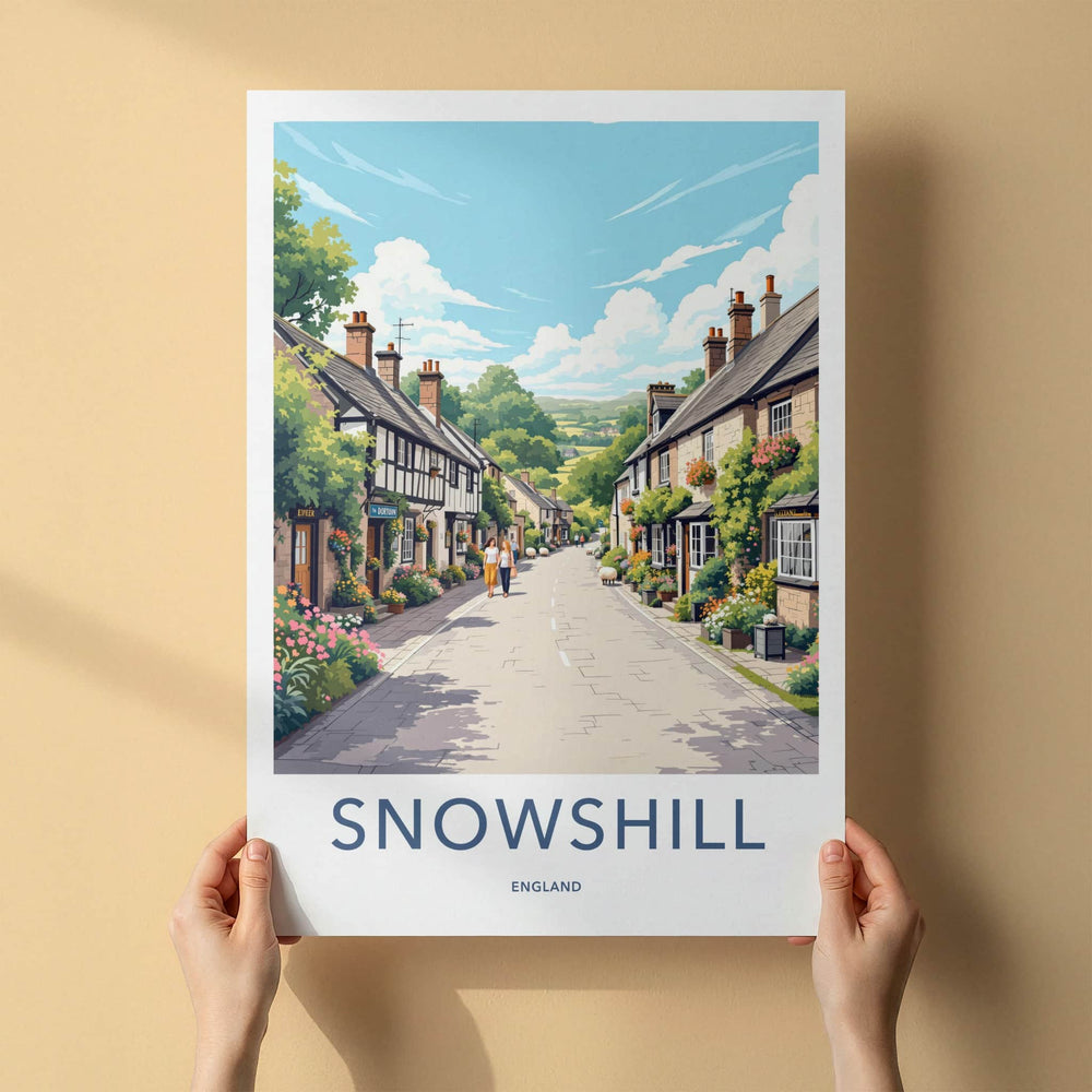 Snowshill Poster - England Travel Art - Charming Village Street Wall Decor