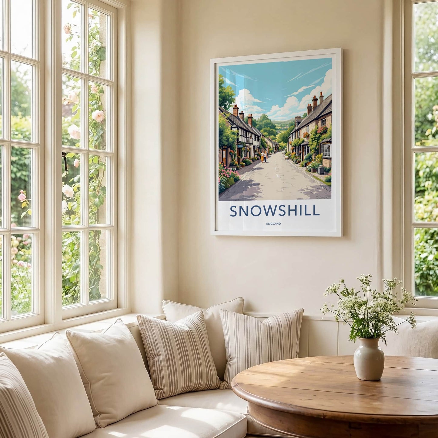 Snowshill Poster - England Travel Art - Charming Village Street Wall Decor