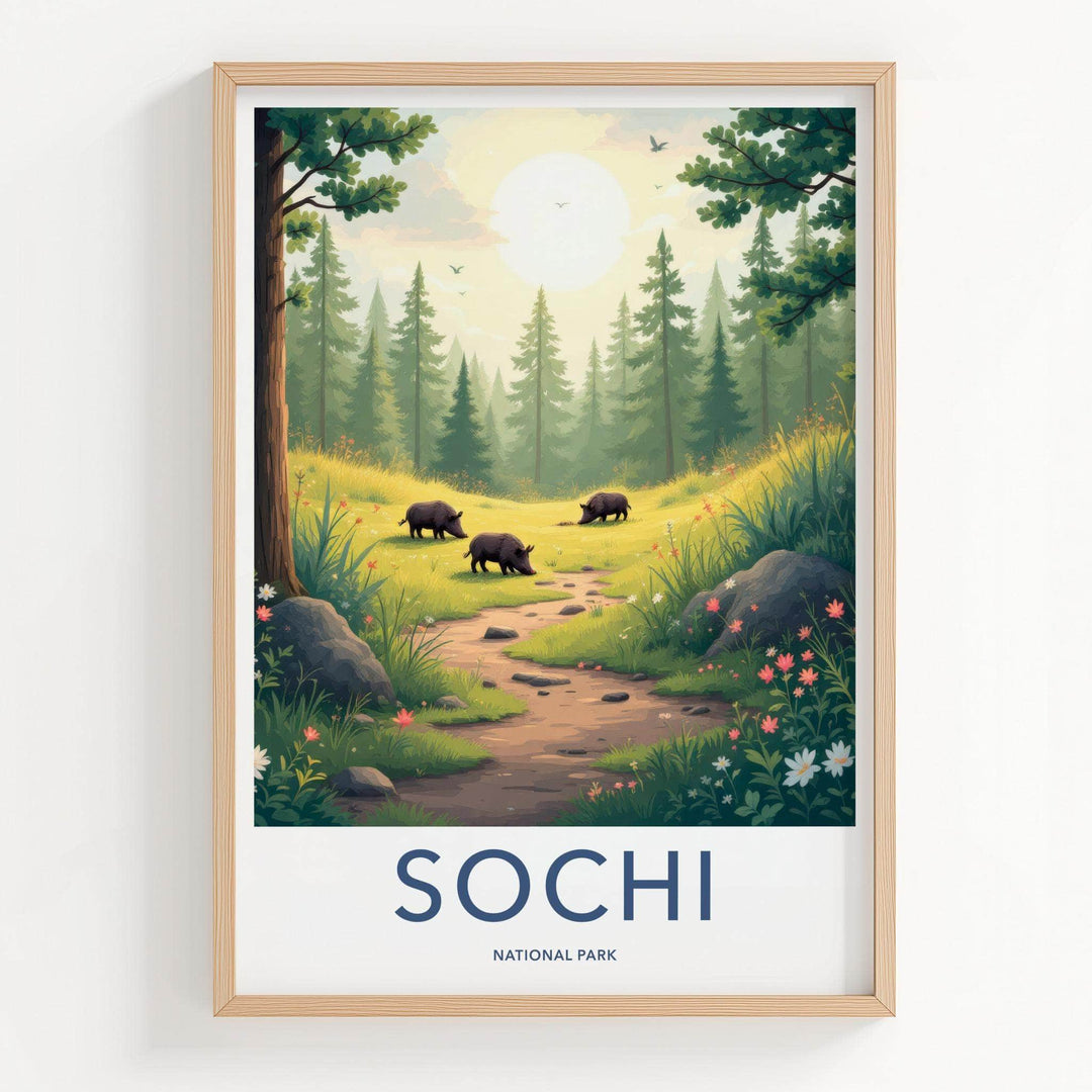 Sochi National Park Poster - Scenic Forest Scenery Print &amp; Wildlife