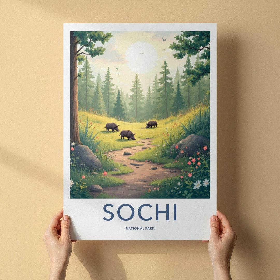 Sochi National Park Poster - Scenic Forest Scenery Print &amp; Wildlife