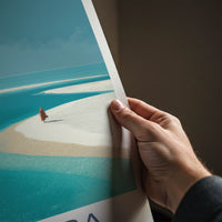 Socotra Poster - Yemen Travel Art - Lone Figure Beach Home Decor