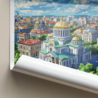 Sofia Poster - Bulgaria Art Print - Golden Domed Cathedral Wall Decor