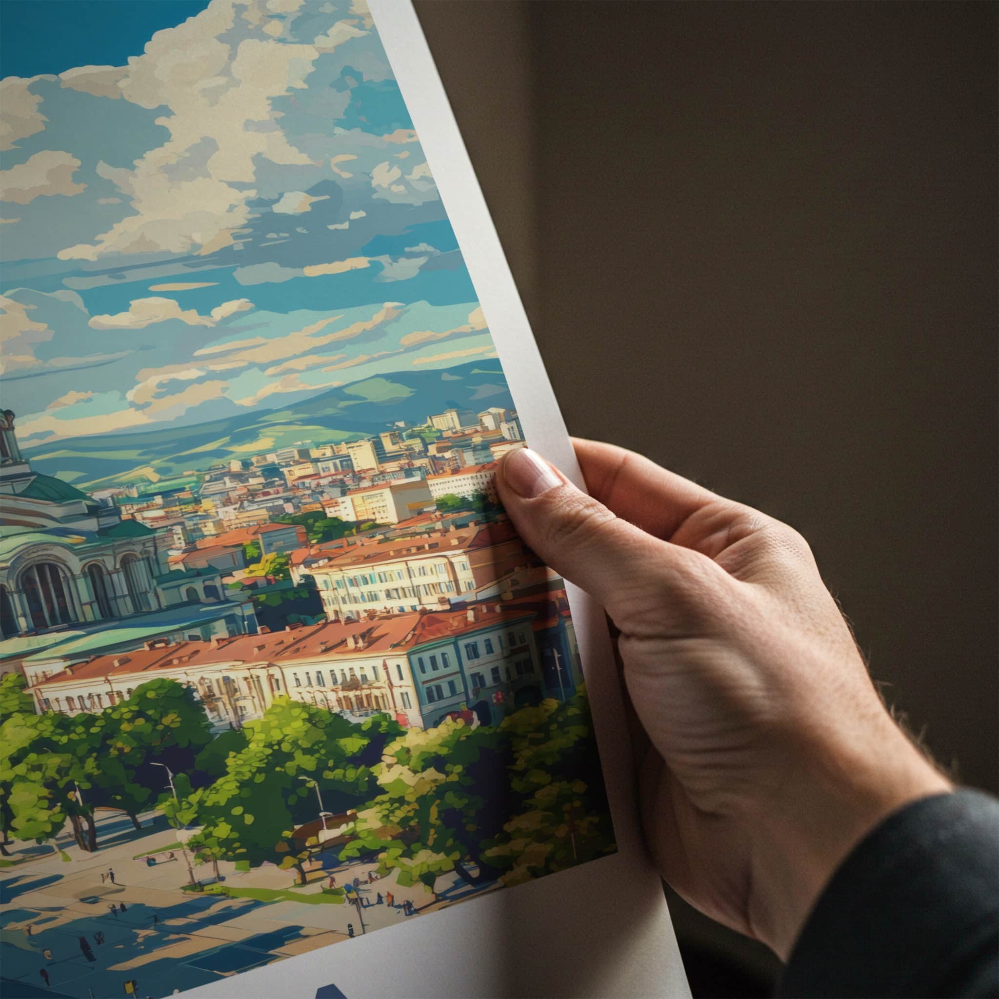 Sofia Poster - Bulgaria Travel Art - Golden Domed Cathedral Home Decor